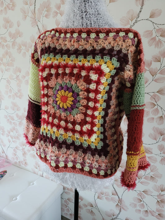 105-Pull Granny "Bordeaux"