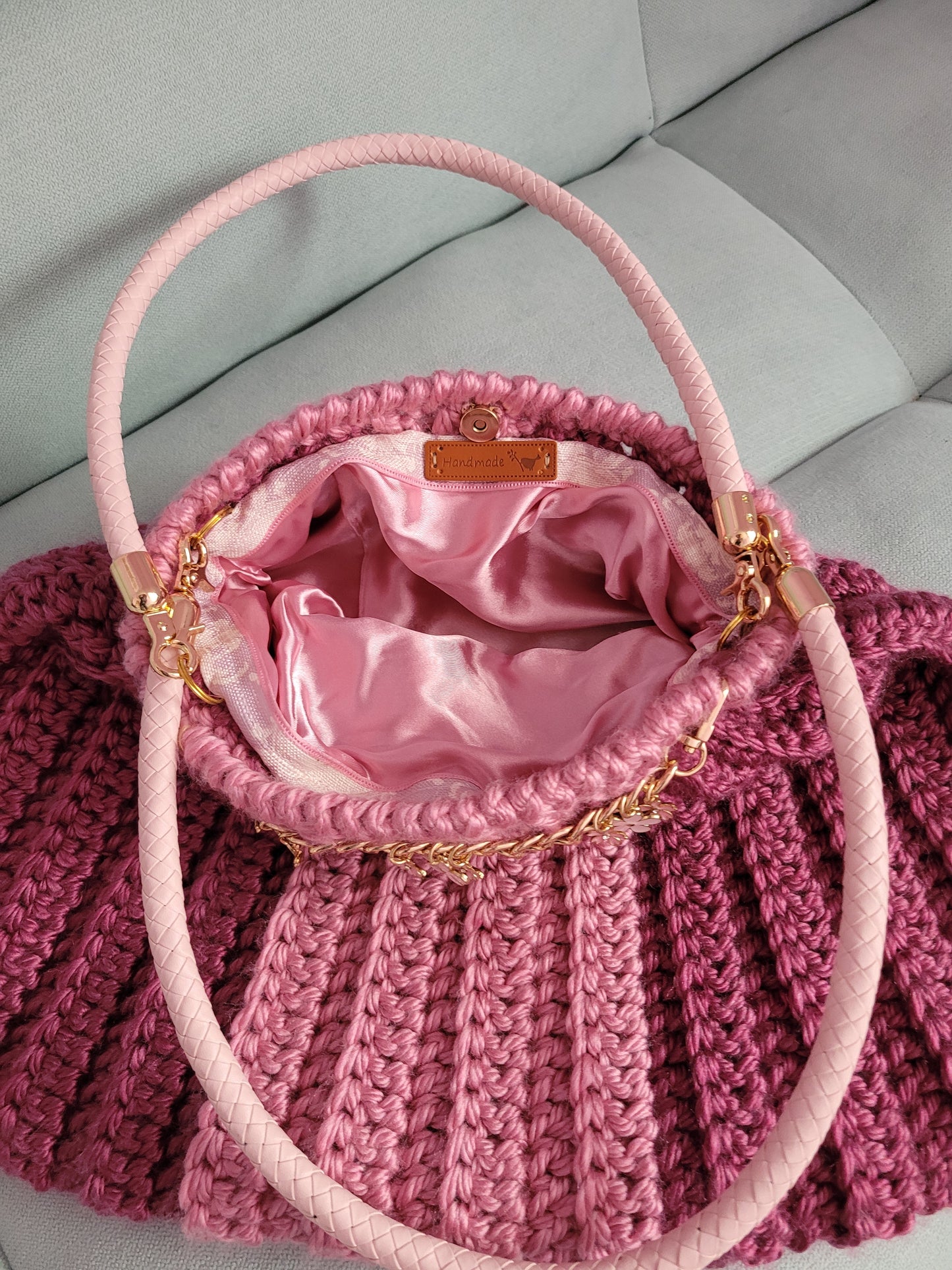 100-Sac Chic Violine et Rose