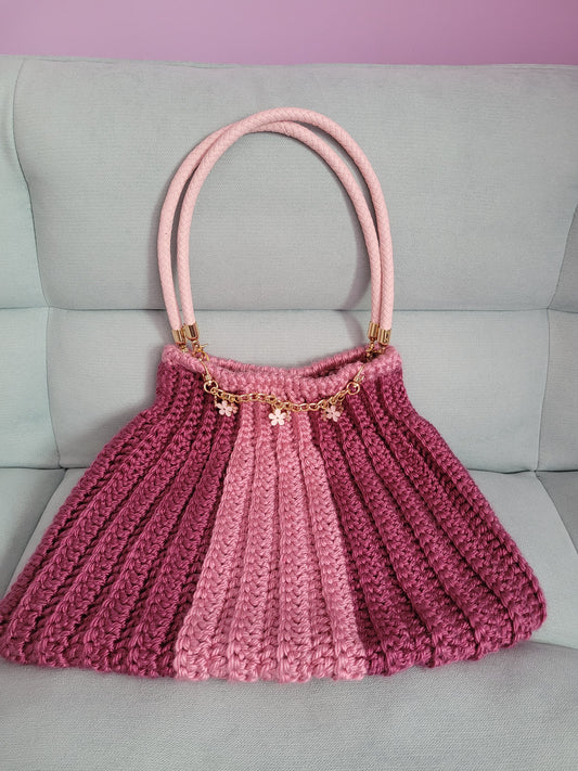 100-Sac Chic Violine et Rose