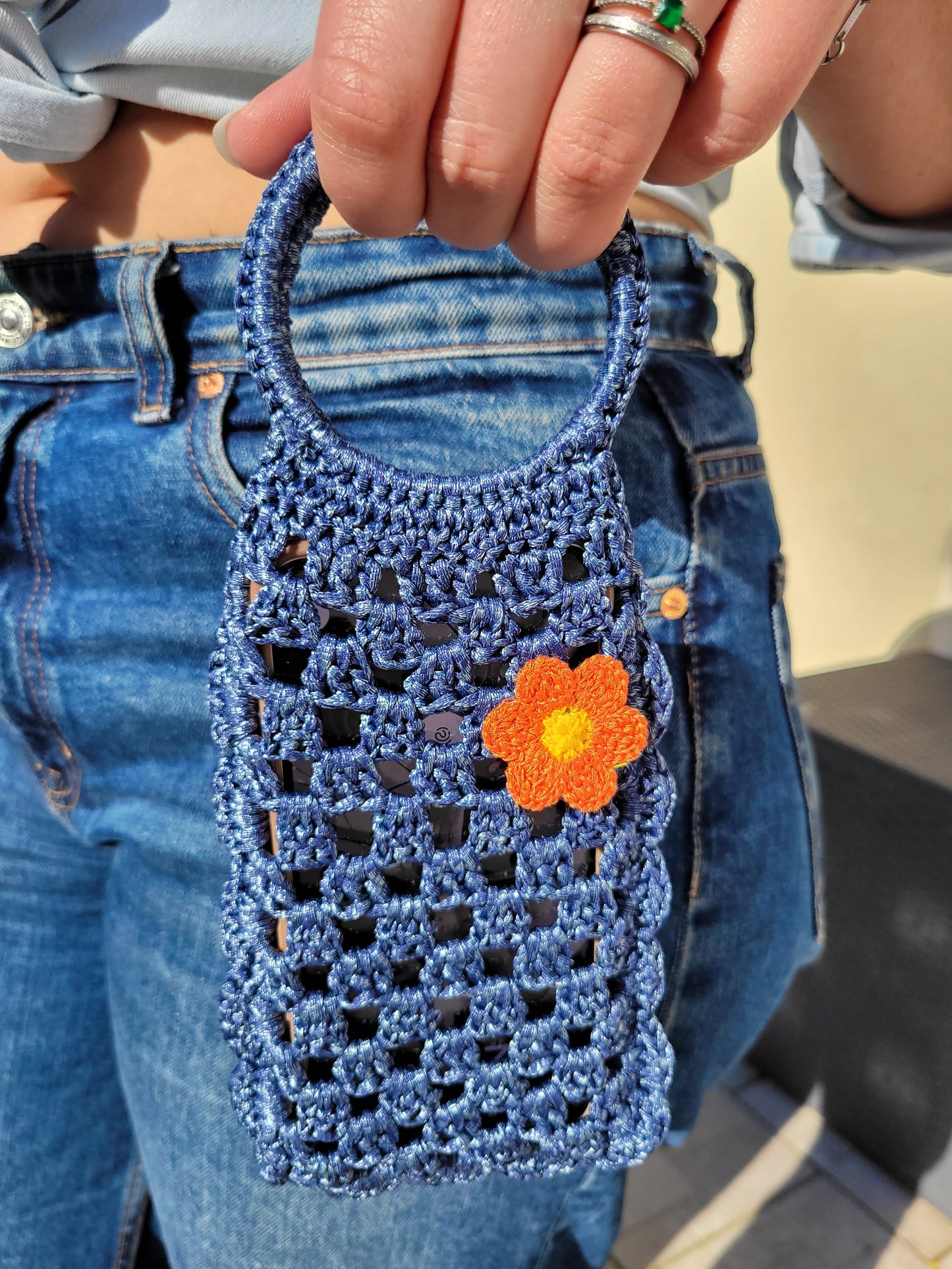217-Pochette mini "bracelet" bleue