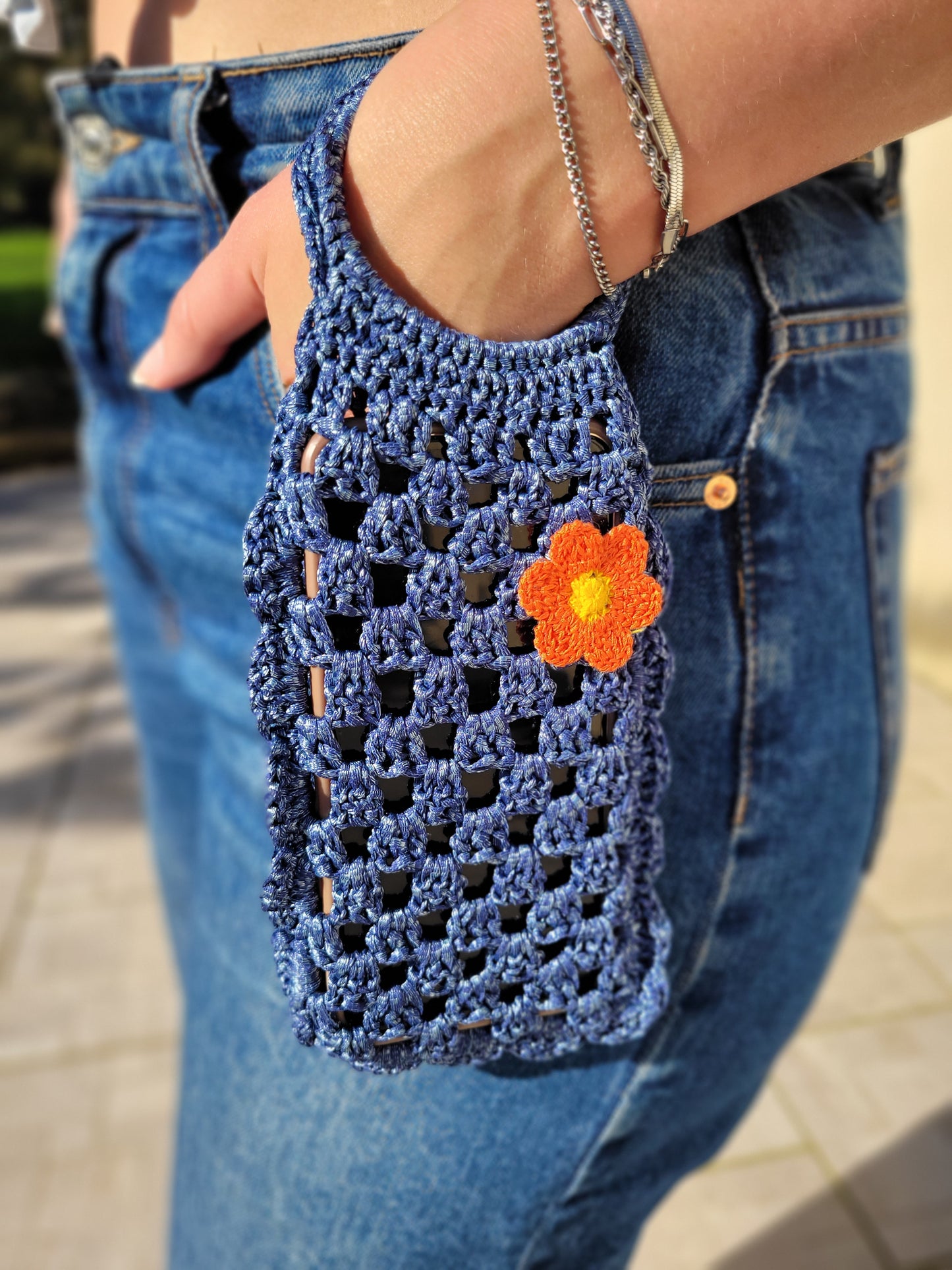 217-Pochette mini "bracelet" bleue