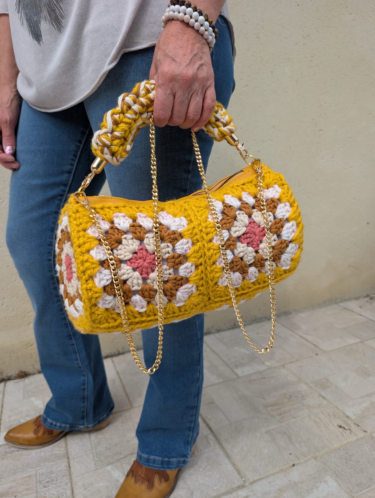 131-Sac polochon Moutarde