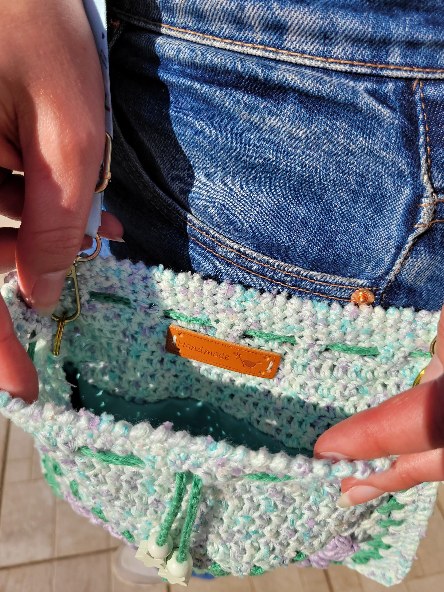 105-Sac carré Granny Vert Pastel