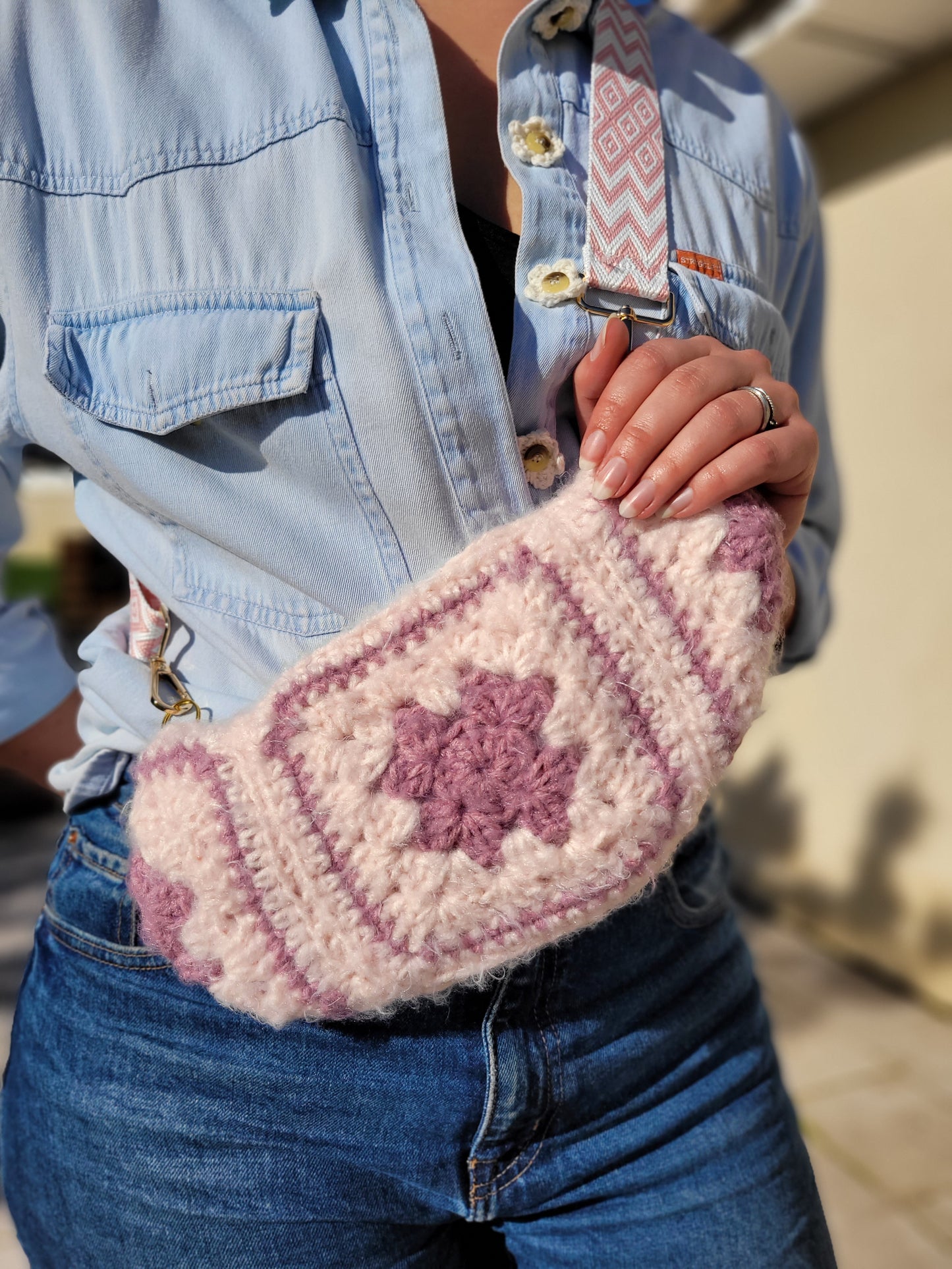 172-Sac banane Granny Rose et Parme