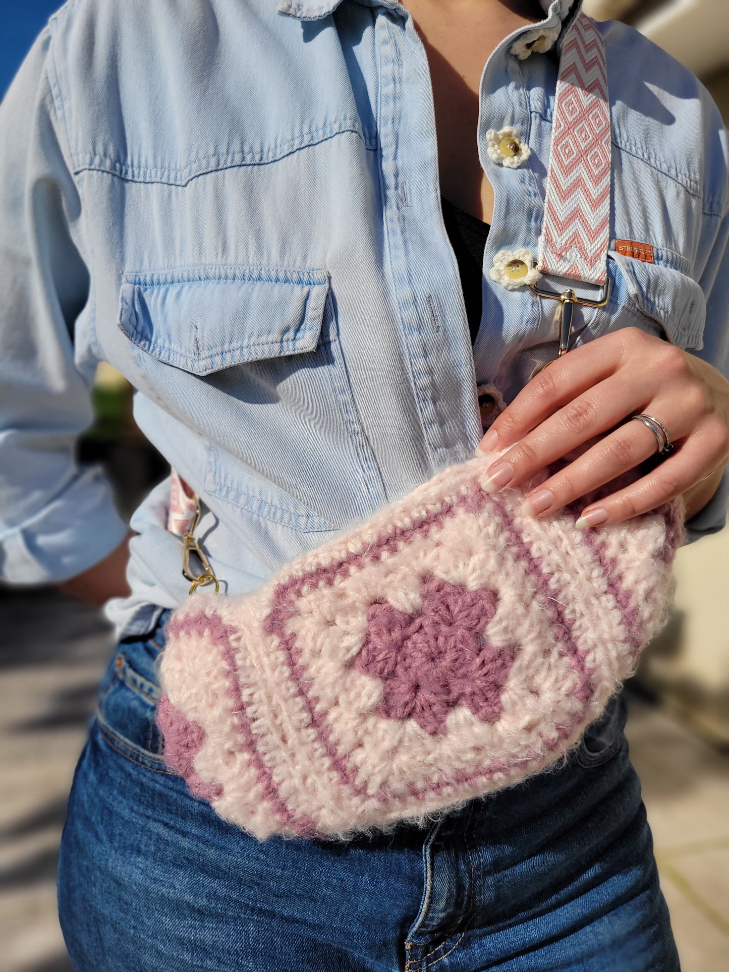 172-Sac banane Granny Rose et Parme