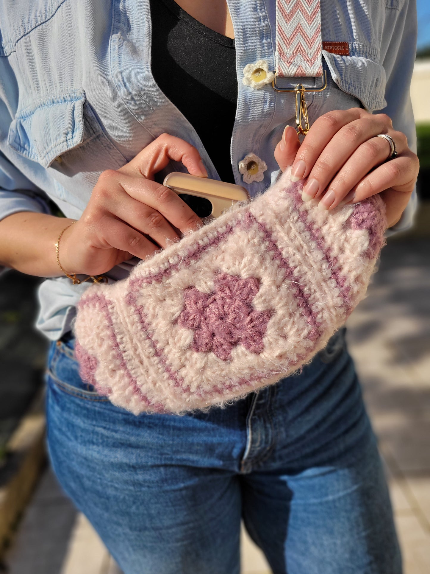 172-Sac banane Granny Rose et Parme