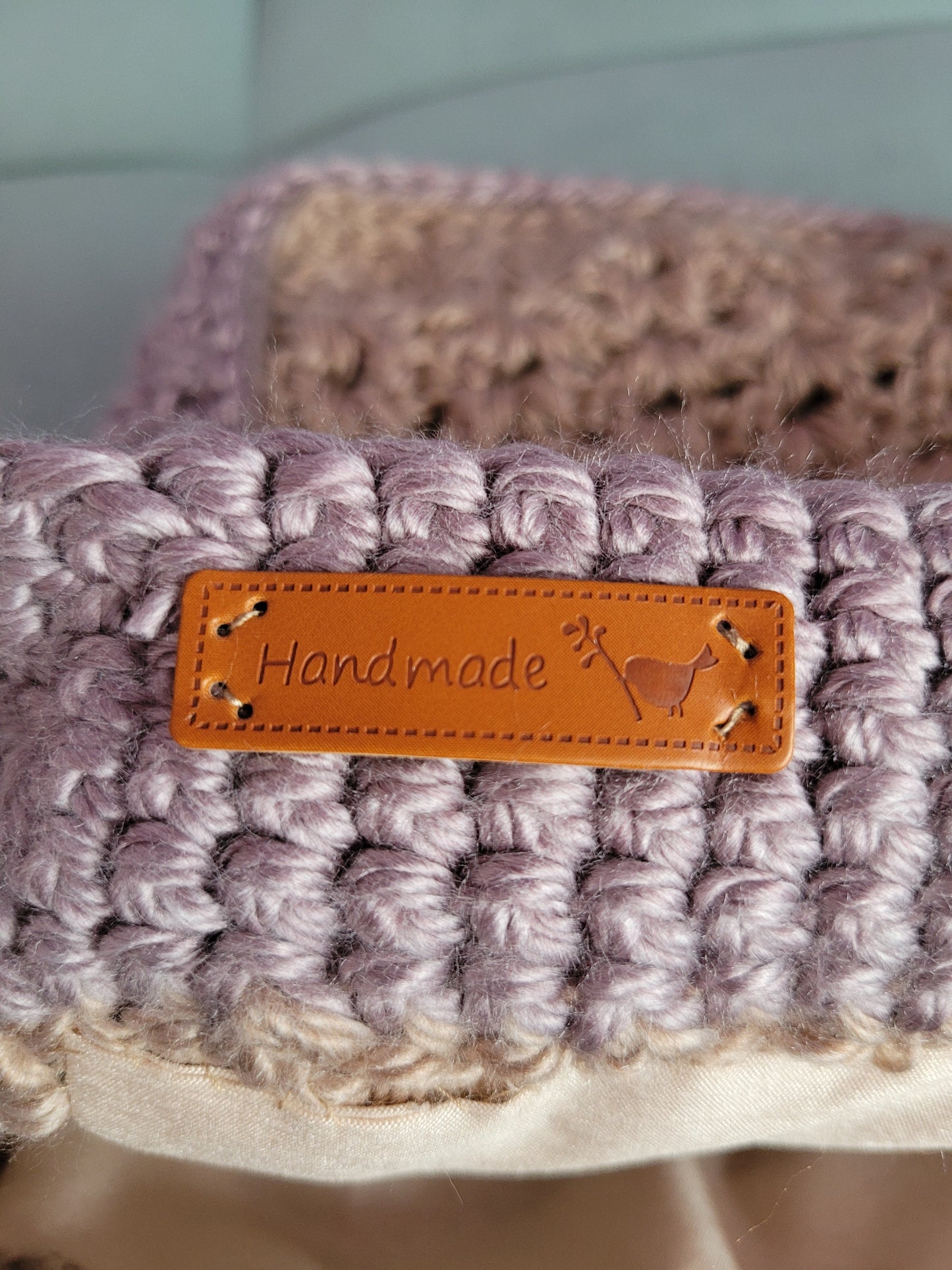 140-Sac cabas beige crochet artisanal